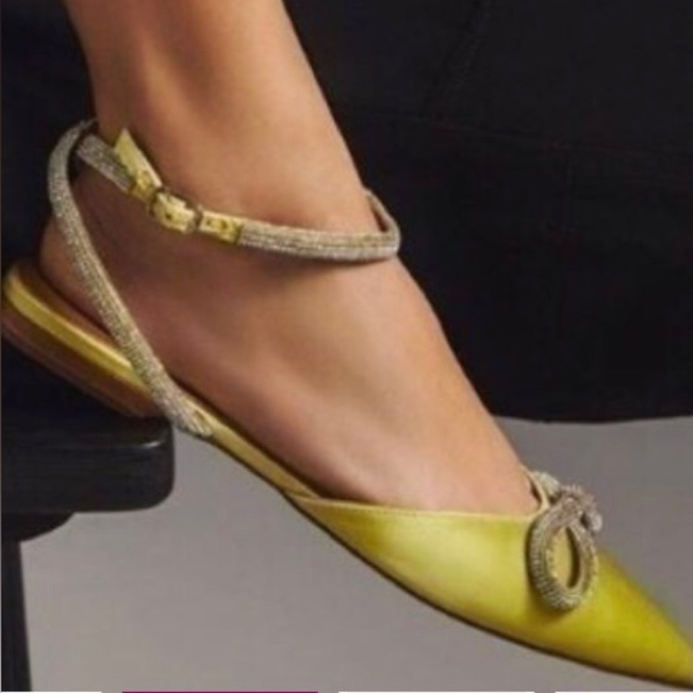 Bibi Lou x Anthropologie Pink Flats with Bow size 8